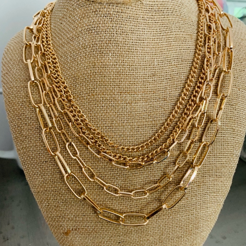 COPY - New Gold multi chain necklace